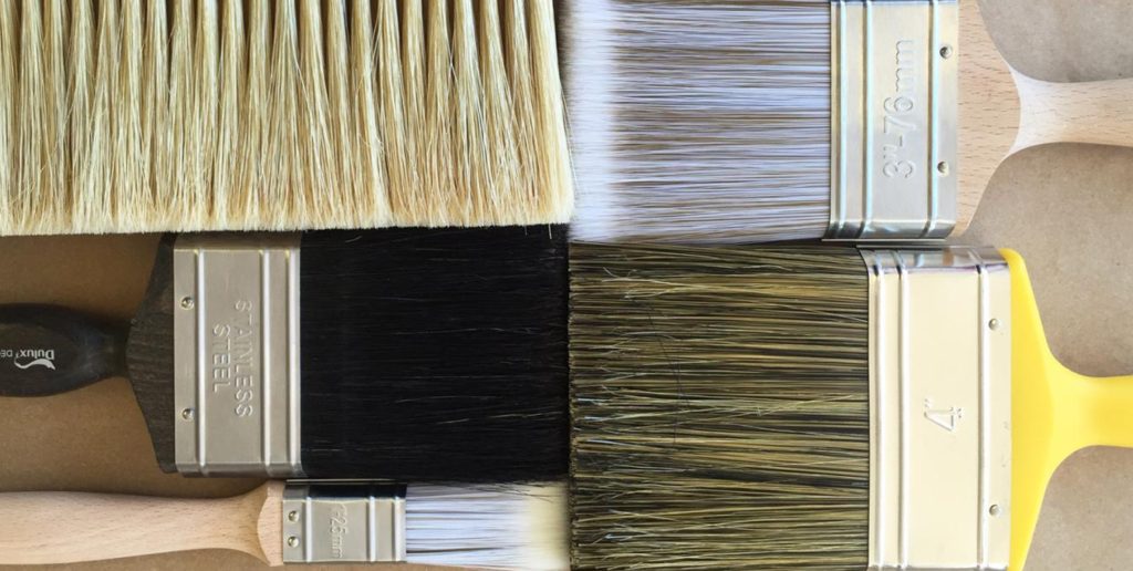 Selection of paint brushes.