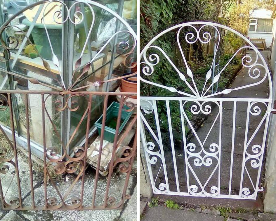 Upcycled gate with cheap and reusable paint.