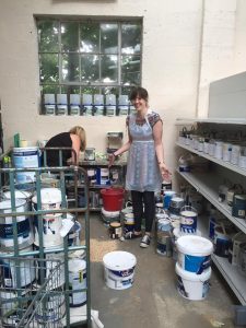 Sorting paint at Community RePaint Swindon