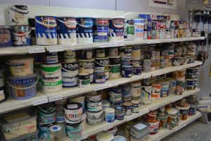 Paint area at Community RePaint Cheshire