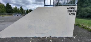 Cheltenham Paint Festival - side of skate ramp prepped with ReColour masonry paint