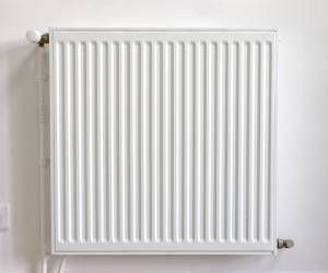 A radiator fixed to a wall