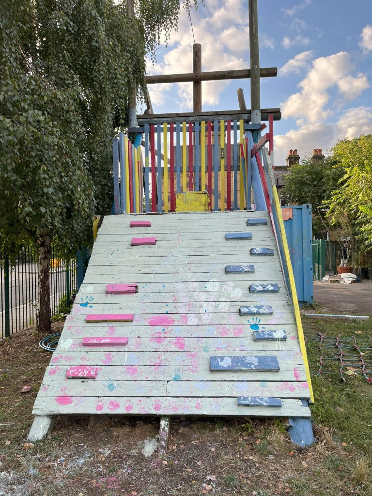 ReColour paint used to repaint wooden ramp in adventure playground 